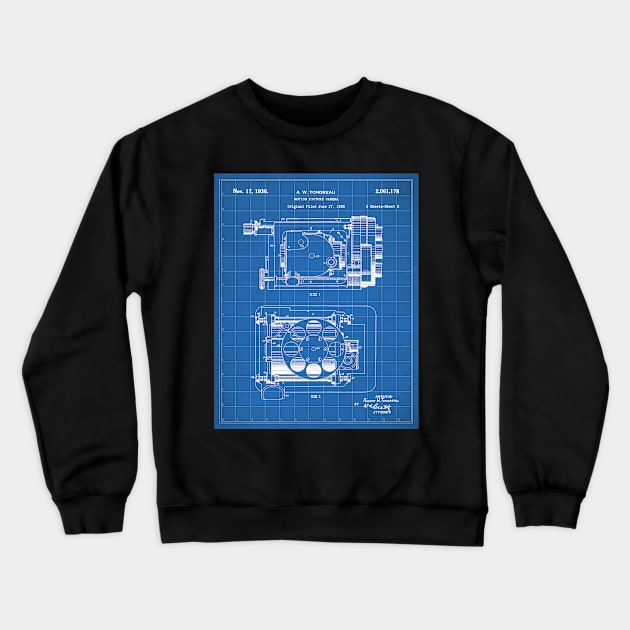 Film Camera Patent - Movie Lover Cinema Student Art - Blueprint Crewneck Sweatshirt by patentpress